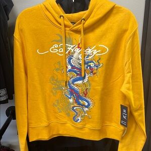 Ed Hardy Yellow Dragon Hoodie
